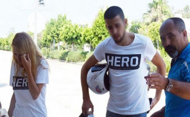 'Hero' tişörtü giyen sevgililer gözaltına alındı
