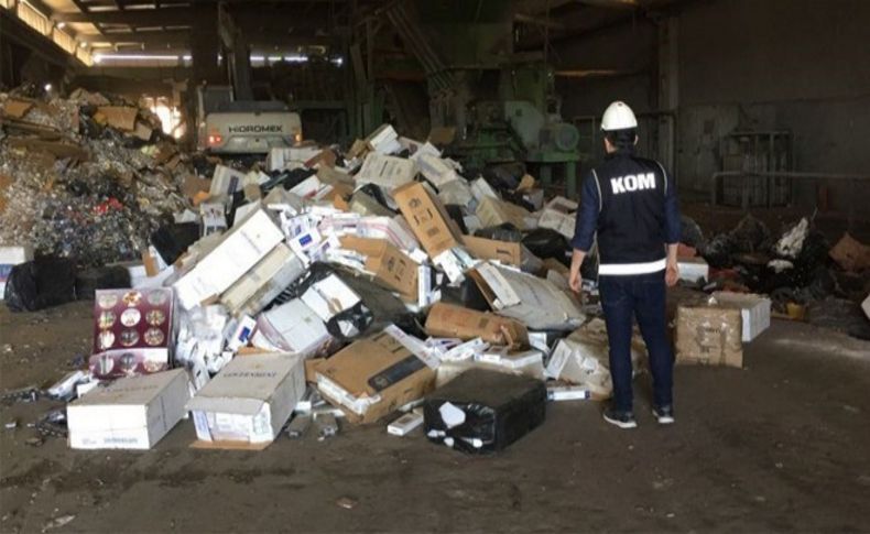 İzmir'de 6,5 milyon TL’lik kaçak sigara imha edildi
