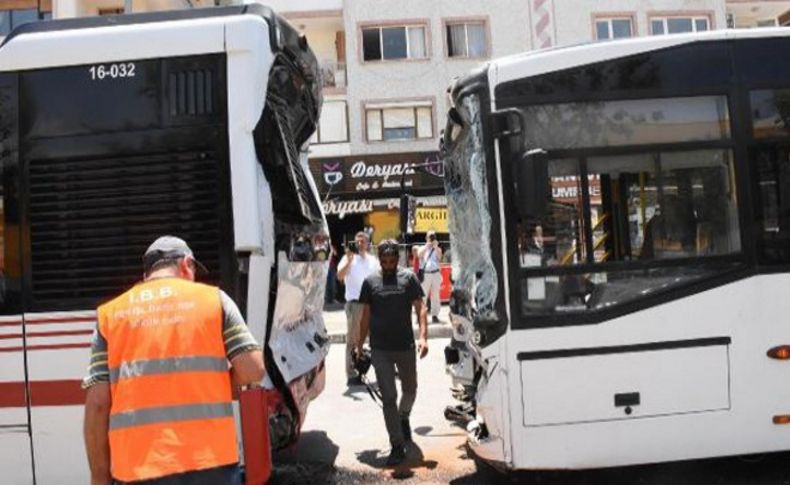 İzmir'de belediye otobüsleri çarpıştı
