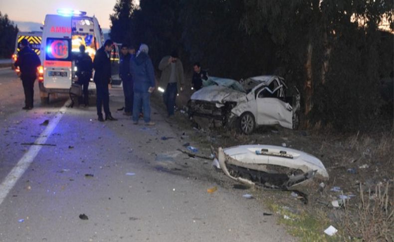 İzmir'de karşı şeride geçen otomobil dehşet saçtı: 1 ölü, 9 yaralı