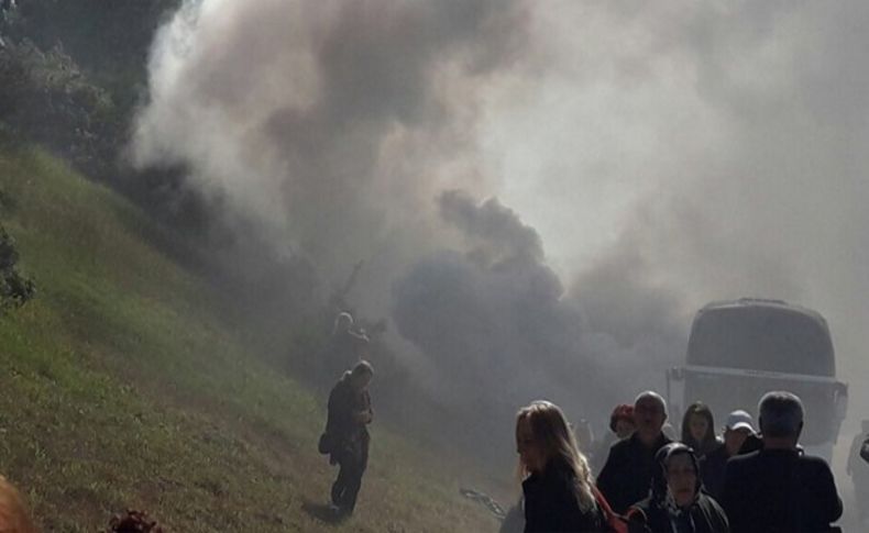 Tur otobüsünde çıkan yangında 48 yolcu ölümden döndü