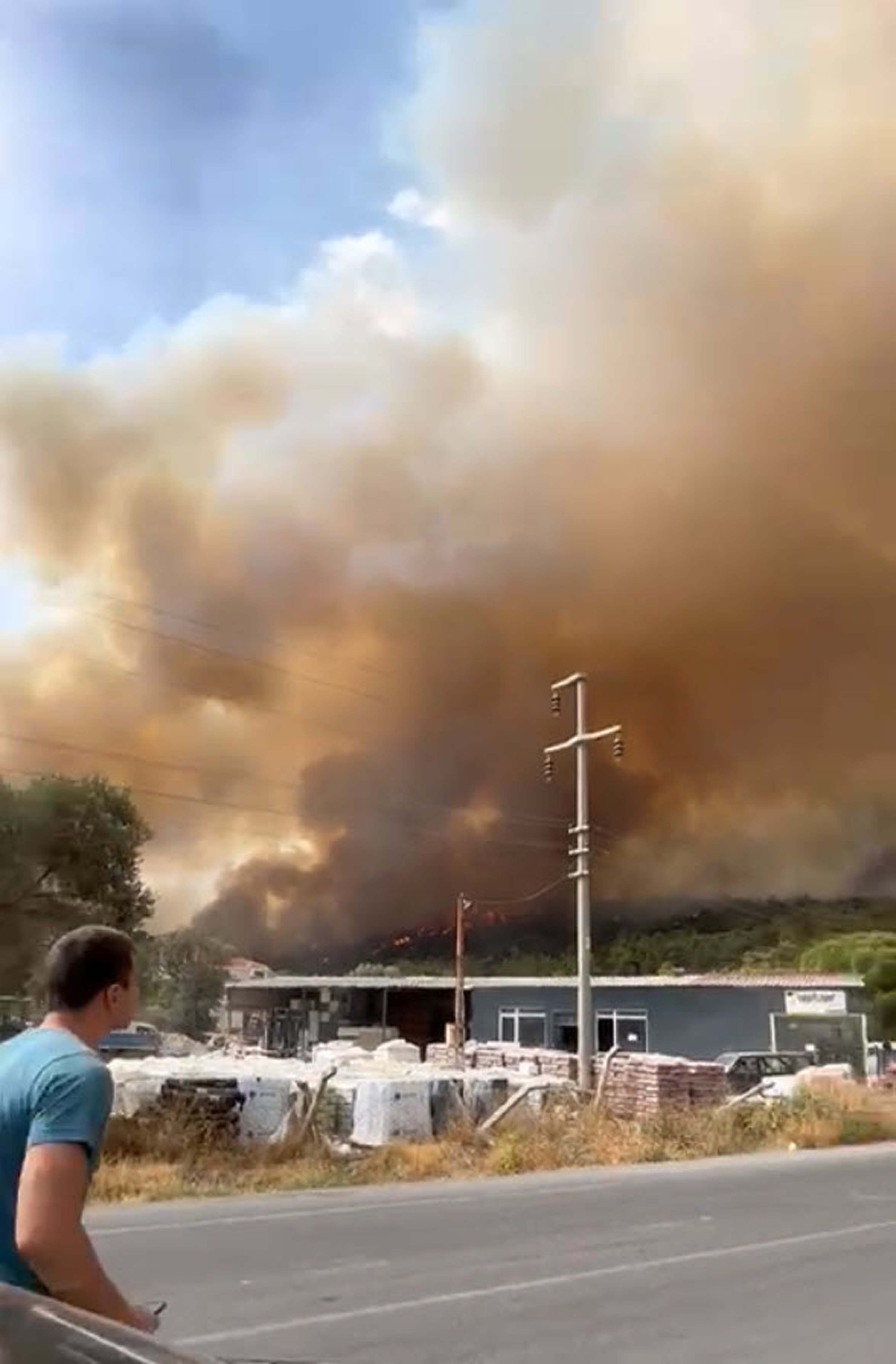 Foça'da orman yangını