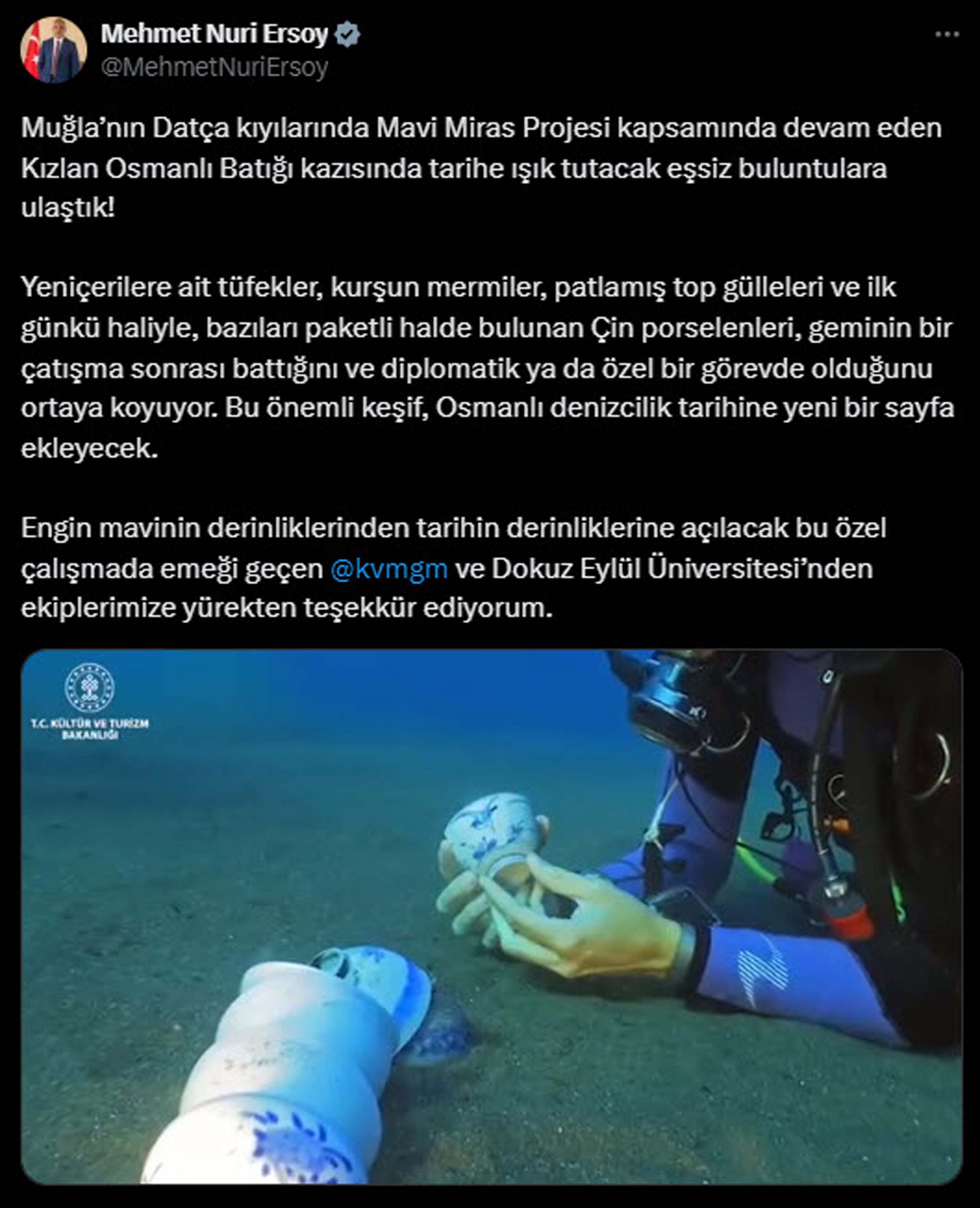 Kızlan Osmanlı Batığı'ndaki buluntular, Türk denizcilik tarihine ışık tutacak