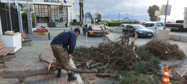 İzmir’de şiddetli rüzgâr yaşamı olumsuz etkiledi