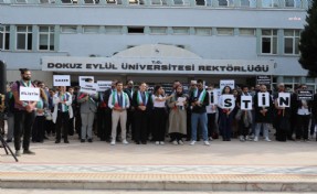 Dokuz Eylül Üniversitesi öğrencilerinden İsrail protestosu!