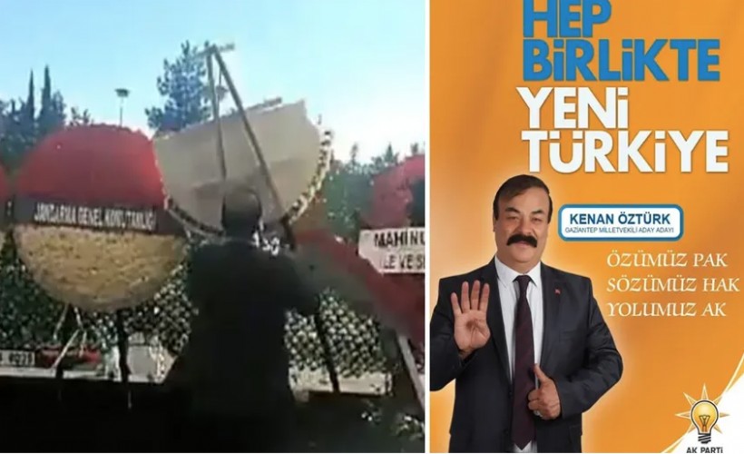 Özel’in çelengini parçalayan kişi AK Parti aday adayı çıktı