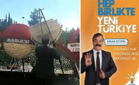 Özel’in çelengini parçalayan kişi AK Parti aday adayı çıktı