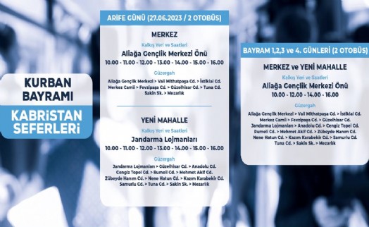 Aliağa Belediyesi’nden bayramda kabristana ücretsiz ulaşım