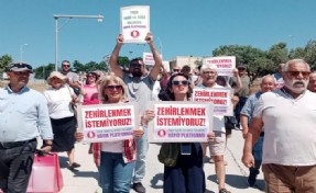 Foça Tarih ve Doğa Talanına Hayır Platformu'ndan 'gaz salınımı' protestosu