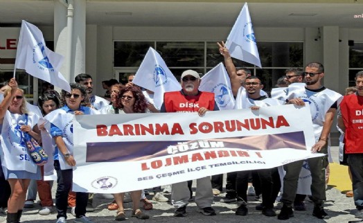 Çeşme’de lojman isteyen sağlıkçılar barınma sorununu protesto etti