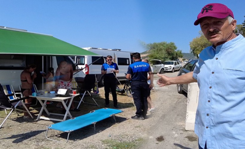 Belediye yolu beton blokla kapattı, karavancılar mahsur kaldı