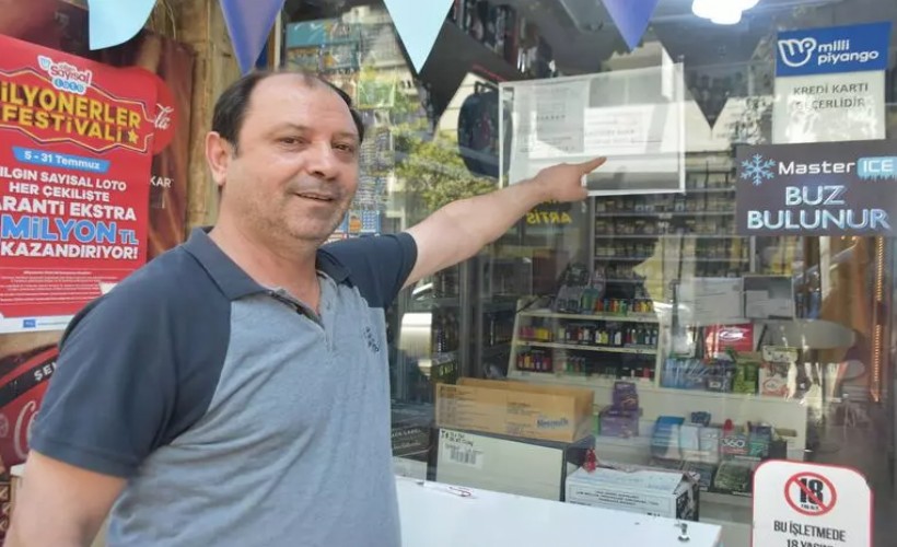 İzmir'de 6 buçuk milyon lira kazandığını Çılgın Sayısal Loto bayisinde öğrendi