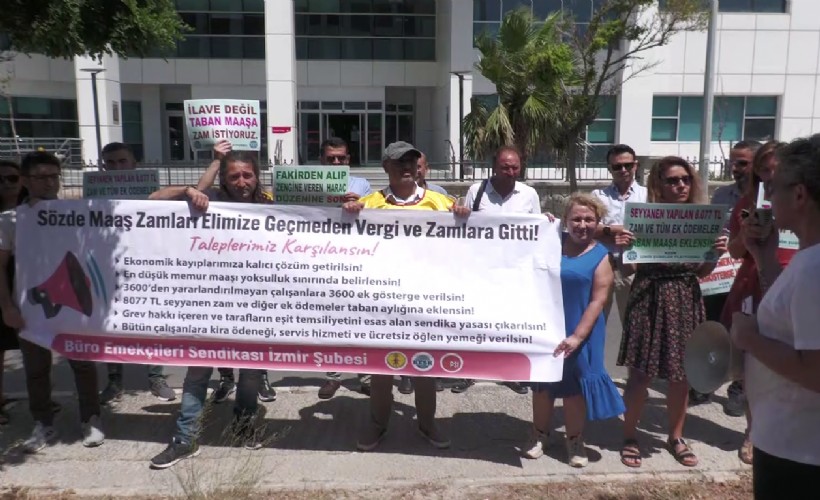 İzmir'de büro emekçileri vergi ve maaş zamlarını protesto etti!