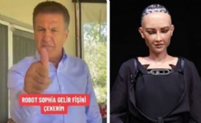 Mustafa Sarıgül robot Sophia'ya böyle seslendi: 'Fişini çekerim senin'