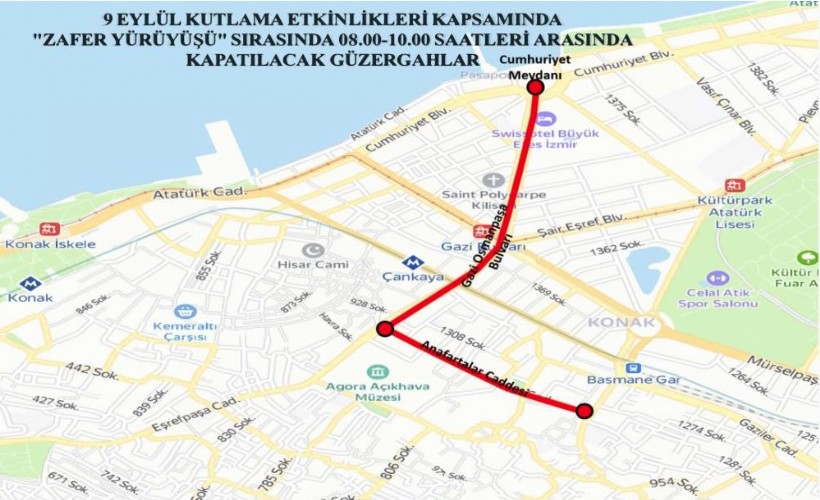 İzmir’de bazı yollar geçici olarak trafiğe kapatılacak