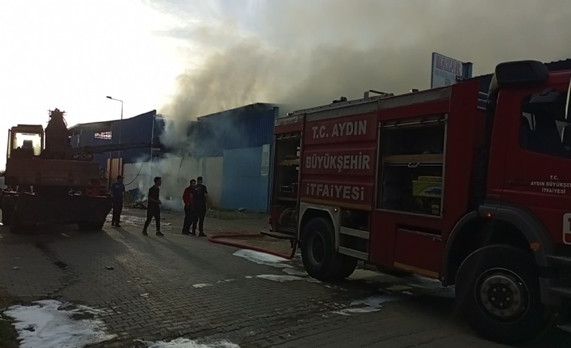 Aydın'da geri dönüşüm tesisinde yangın: 2 kişi dumandan etkilendi