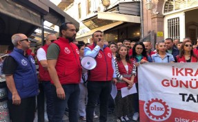 Sendika Egemenlik Binası önünde açıklama yaptı: 'Eylemimizi iptal etmek zorunda kaldık'