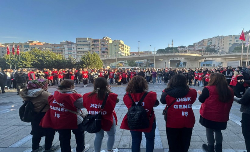 Bayraklı'da işçiler greve başladı