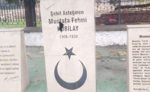 Aydın'da 'Devrim Şehidi' Kubilay'ın büstüne çirkin saldırı