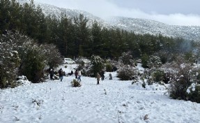 Muğla'nın yüksek kesimlerinde kar etkili oldu