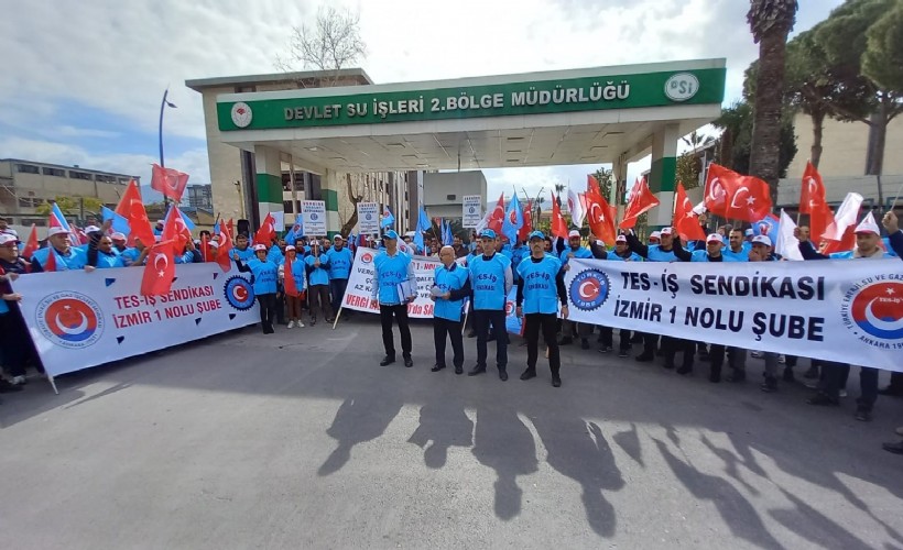 İzmir’de DSİ işçilerinden düşük maaşa tepki