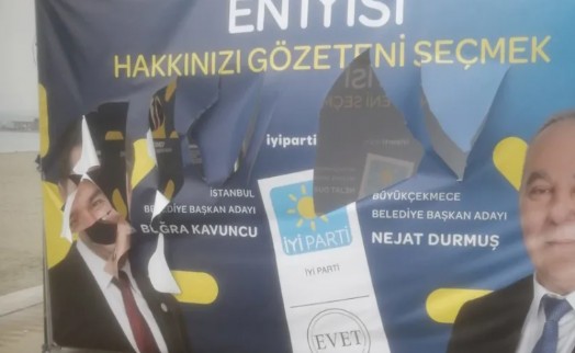 İYİ Parti'nin seçim çadırına saldırı