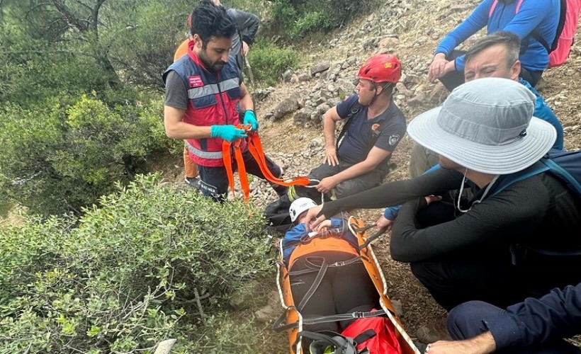 Doğa yürüyüşü yaparken düşen vatandaş yaralandı