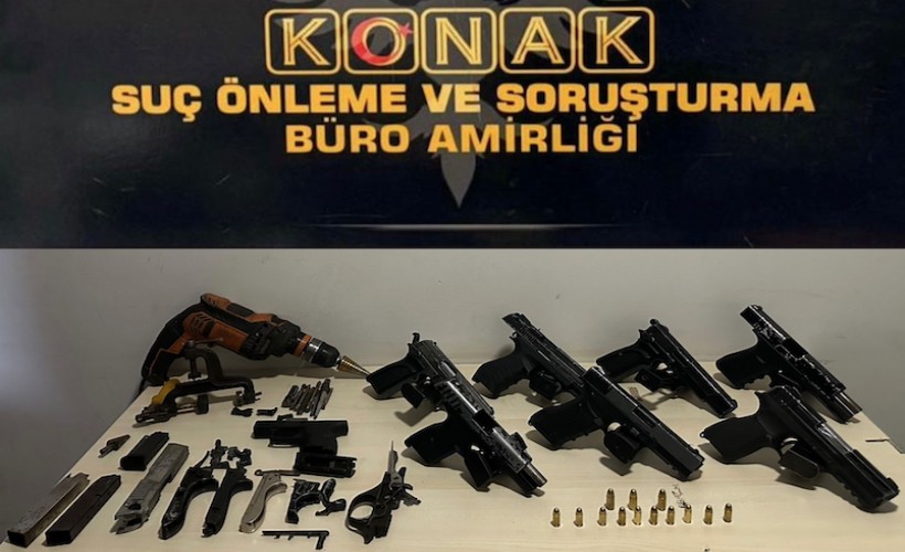 İzmir'de kaçak silah atölyesine baskın: 2’si firari 3 gözaltı