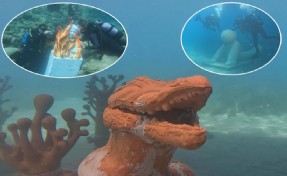 Bodrum'da 6 heykel sanatçısının eserleri deniz altında sergileniyor