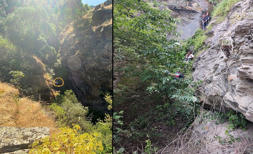 Hasımlarından kaçarken 15 metre yükseklikten uçuruma düştü!