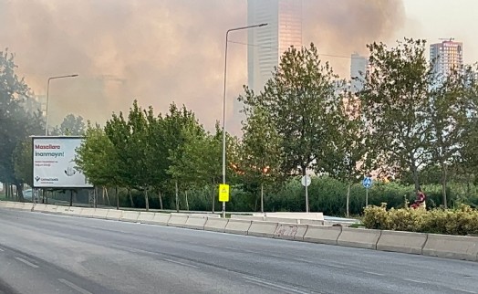 Meles Deltası'nda çıkan yangın nedeniyle iki cadde trafiğe kapatıldı