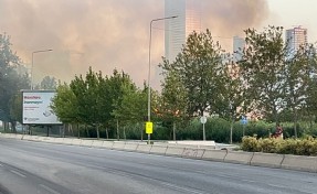 Meles Deltası'nda çıkan yangın nedeniyle iki cadde trafiğe kapatıldı