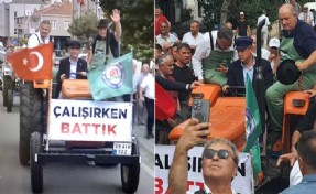 Özgür Özel Buğday Mitingi'ne traktör kullanarak geldi