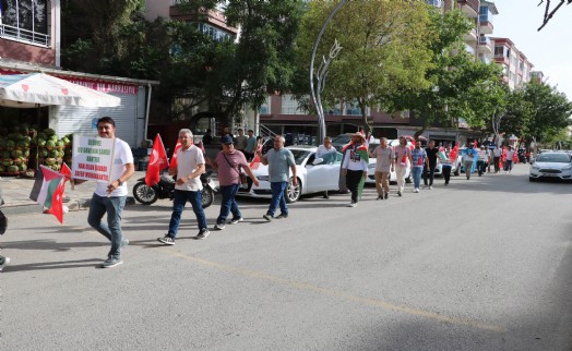 Gazze için yürüyen grup Sandıklı'ya ulaştı