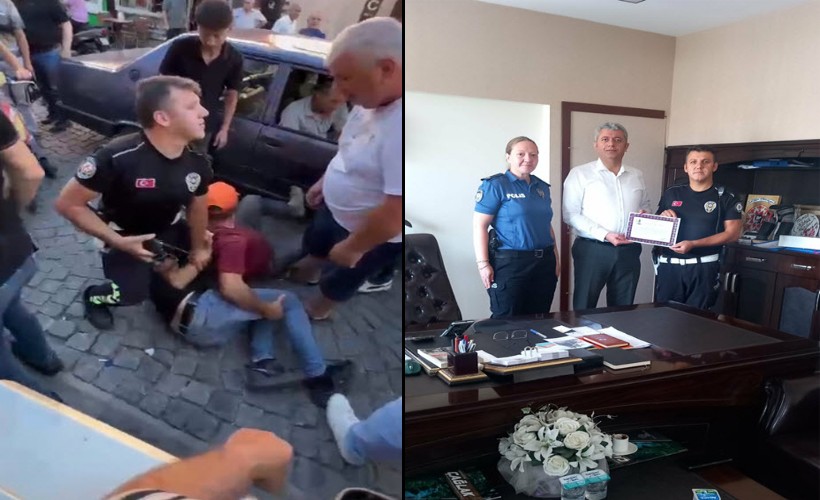 Akhisar'daki kadına şiddet olayına müdahale eden polise başarı belgesi