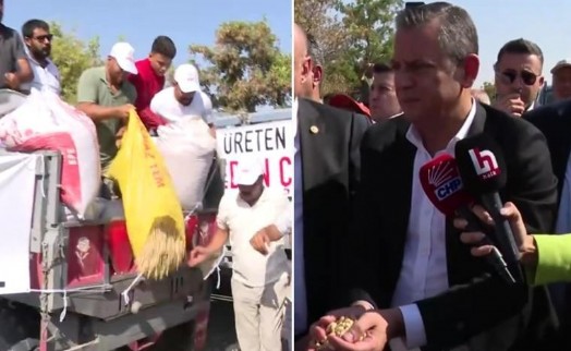 Fıstık mitingi öncesi çiftçilerden protesto: Çuvallarca fıstığı yola döktüler