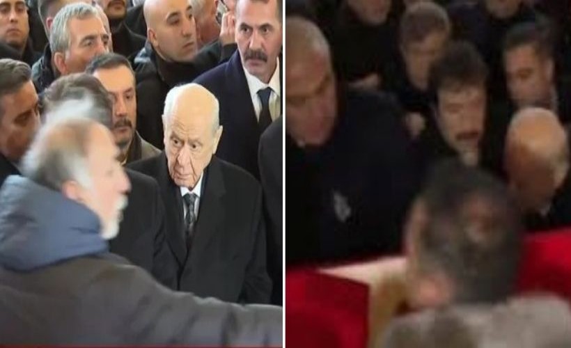 Bahçeli, makam aracına zorlukla ulaştı! Cenaze bitiminde izdiham