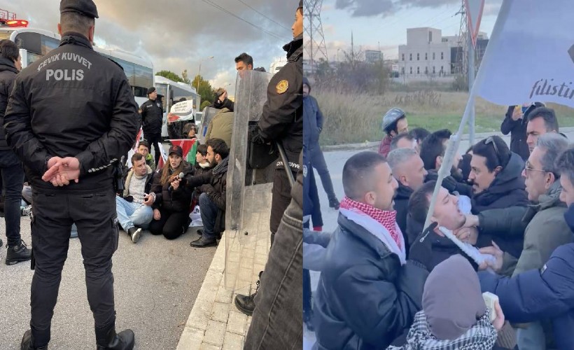 İsrail'le ticaretin protesto edildiği eyleme polis müdahalesi