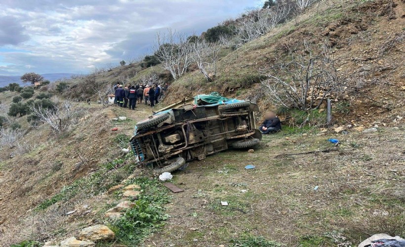 Tarım işçilerini taşıyan cip uçuruma yuvarlandı: 1 ölü, 6 yaralı