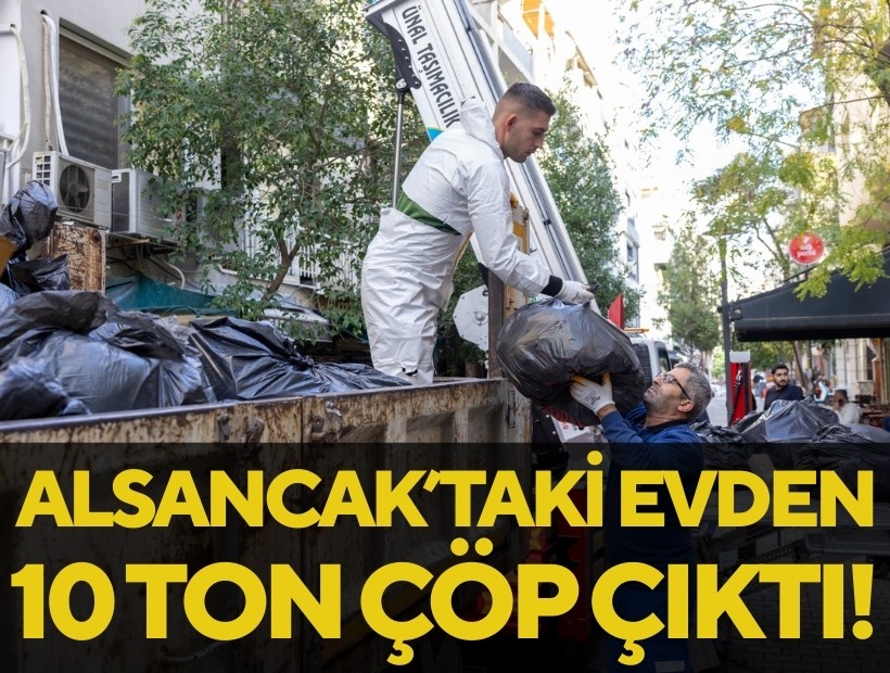 Alsancak'ta çöp ev operasyonu: 4 kamyon atık çıktı