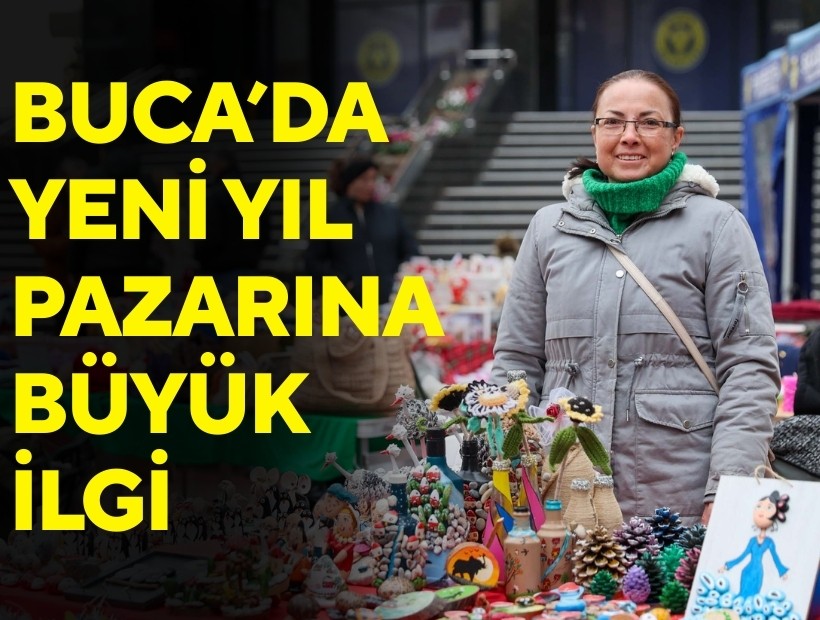 Buca’da yeni yıl pazarına büyük ilgi