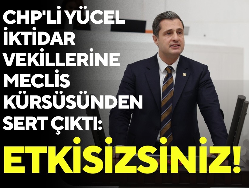 CHP'li Yücel iktidar vekillerine meclis kürsüsünden sert çıktı: Etkisizsiniz!
