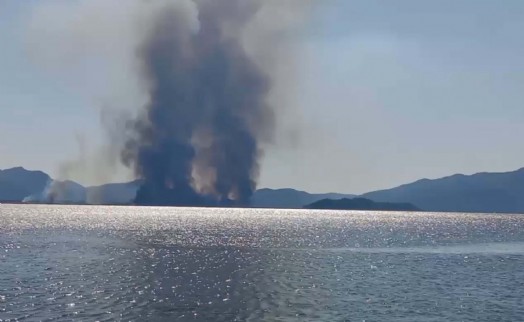 Köyceğiz Gölü'ndeki sazlık yangını kontrol altına alındı