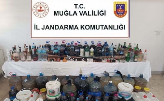 Muğla'da 555 litre 'sahte içki' ele geçirildi