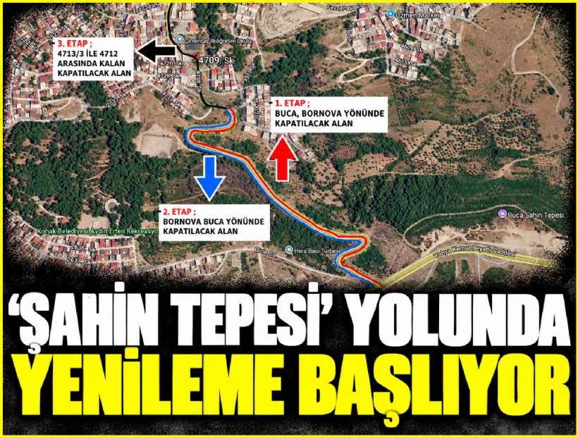 'Şahin Tepesi' yolunda yenileme başlıyor