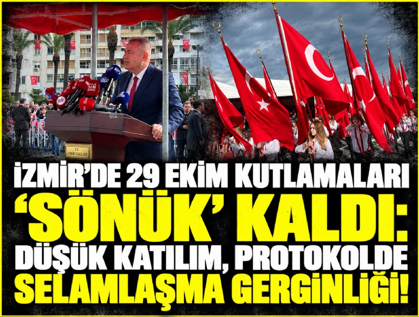 İzmir'de 29 Ekim kutlamaları 'sönük' kaldı: Düşük katılım, protokolde selamlaşma gerginliği!