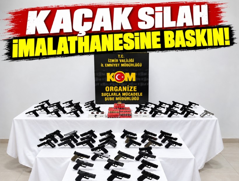 İzmir'de kaçak silah imalathanesine operasyon: 3 gözaltı