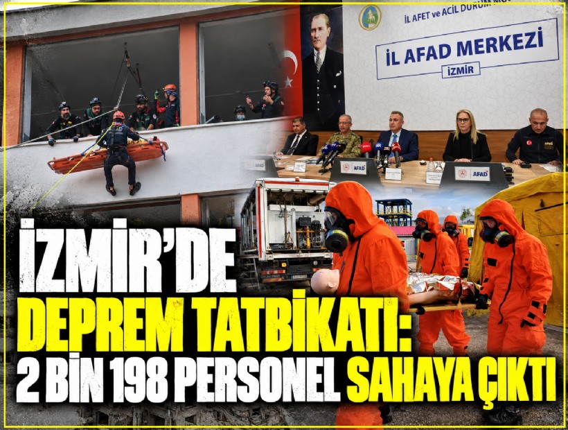 İzmir’de deprem tatbikatı: 2 bin 198 personel sahaya çıktı