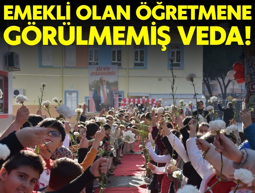 Emekli olan 39 yıllık öğretmene görülmemiş veda: Siz bir efsanesiniz