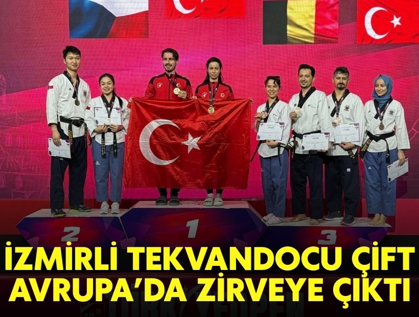 İzmirli tekvandocu çift Avrupa’da zirveye çıktı!